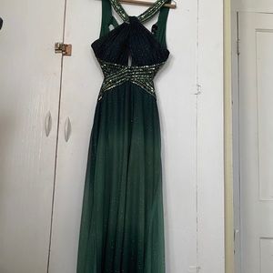 Emerald Sequin Evening Gown
